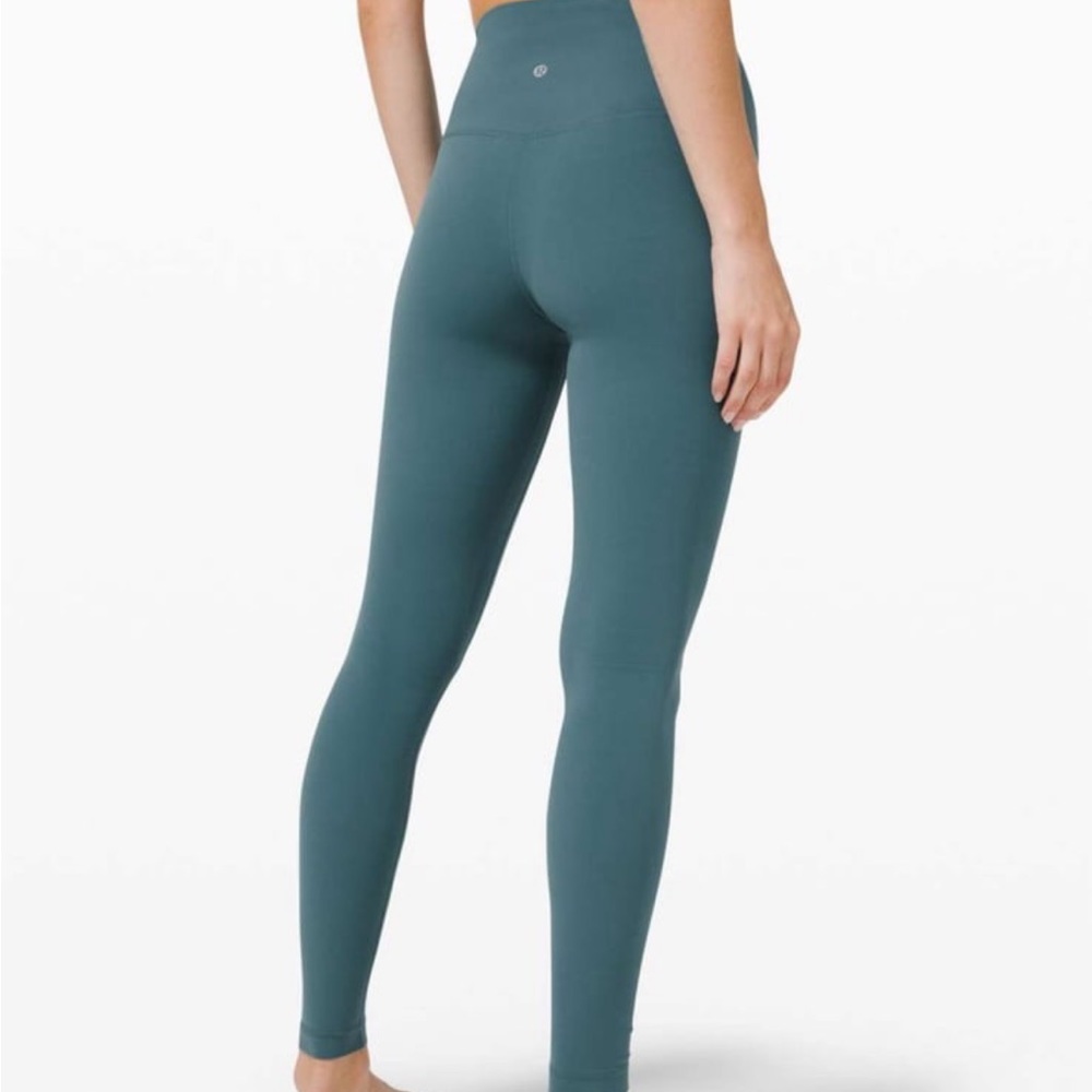 Lululemon size 6 leggings.  Blue high rise.  Great condition!